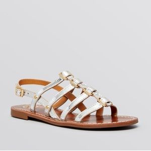 Tory Burch Reggie Flat Sandals Silver